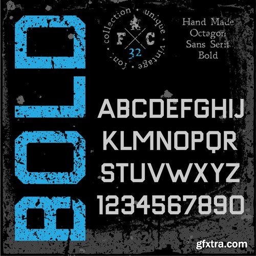 Stock Vector - Handmade Retro Font Pack, 25EPS