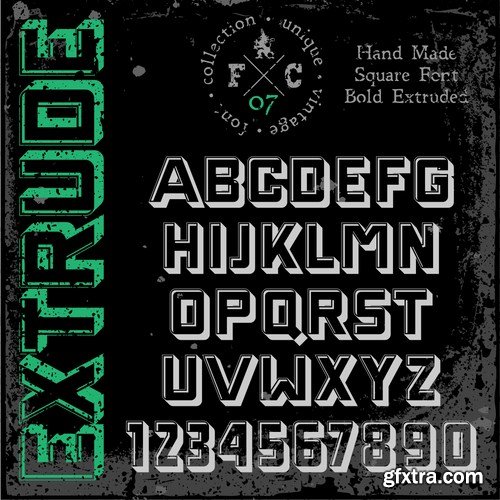Stock Vector - Handmade Retro Font Pack, 25EPS