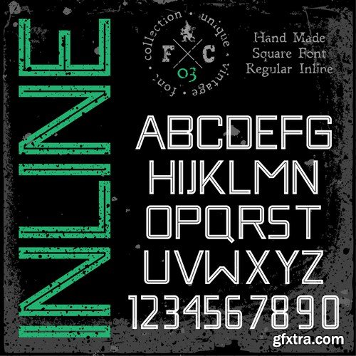 Stock Vector - Handmade Retro Font Pack, 25EPS