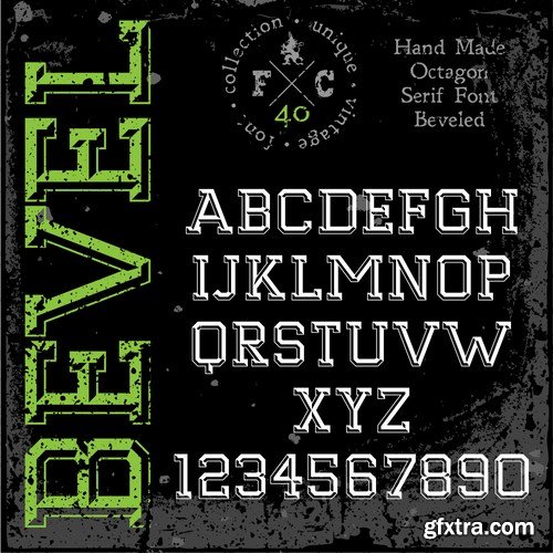 Stock Vector - Handmade Retro Font Pack, 25EPS