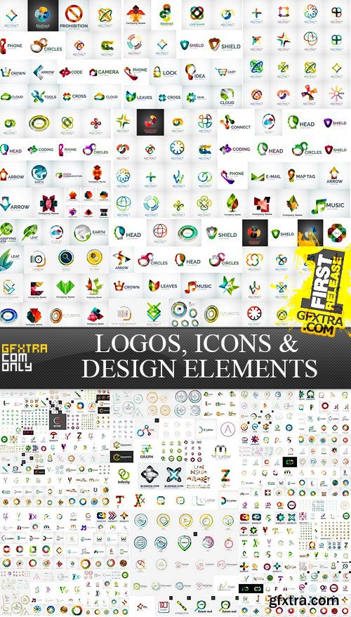 Logos, Icons &amp; Design Elements - MEGA Vector Collection, 25xEPS