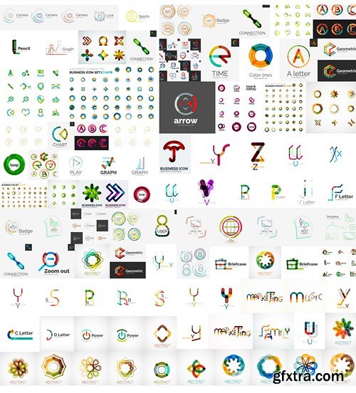 Logos, Icons &amp; Design Elements - MEGA Vector Collection, 25xEPS