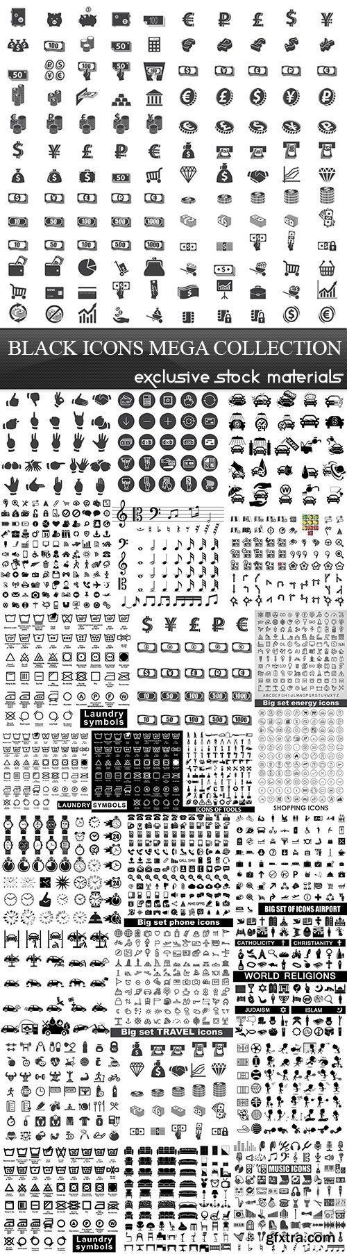 Black Icons MEGA Collection #2, 25xEPS