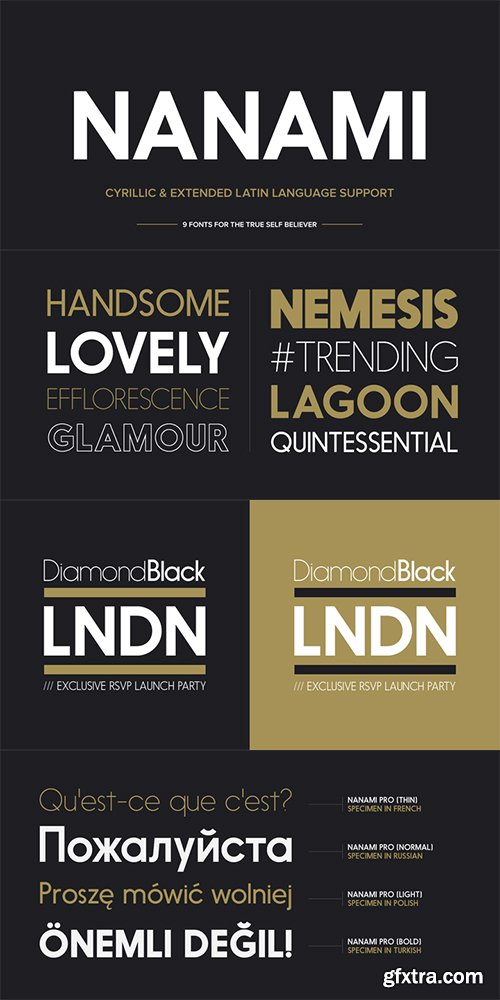 Nanami Pro Font Family - 9 Fonts $252