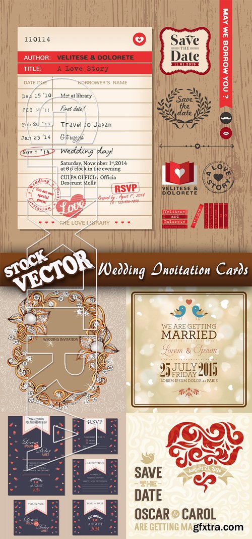 Stock Vector - Wedding Invitation Cards