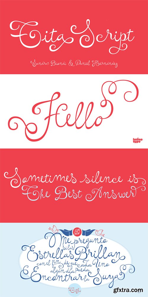 Tita Script Font Family - 4 Fonts $127