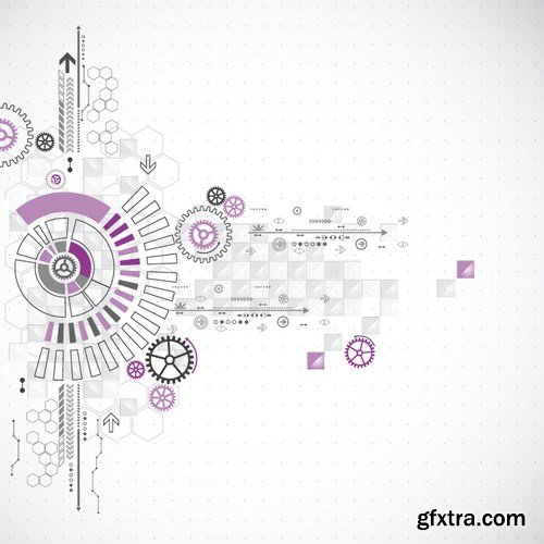 Abstract Background With Technological Elements - 2, 25xEPS