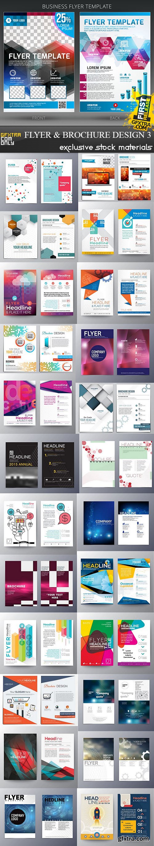 Flyer and Brochure Design 3, 25xEPS