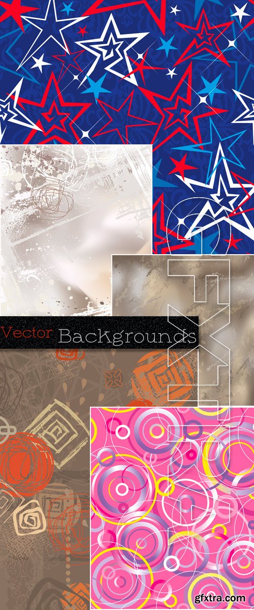 Abstract backgrounds in Vector - Stars, circles and lines