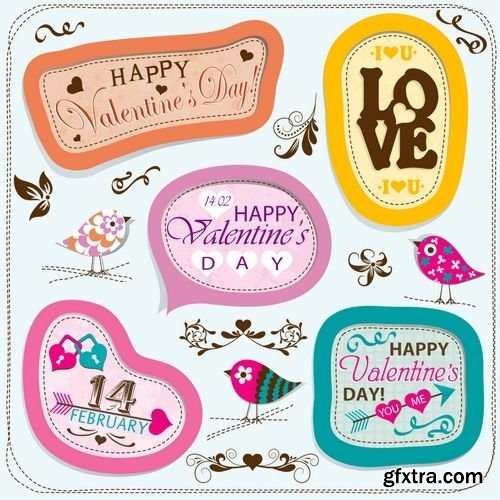Vector - Template Valentine Greeting Card
