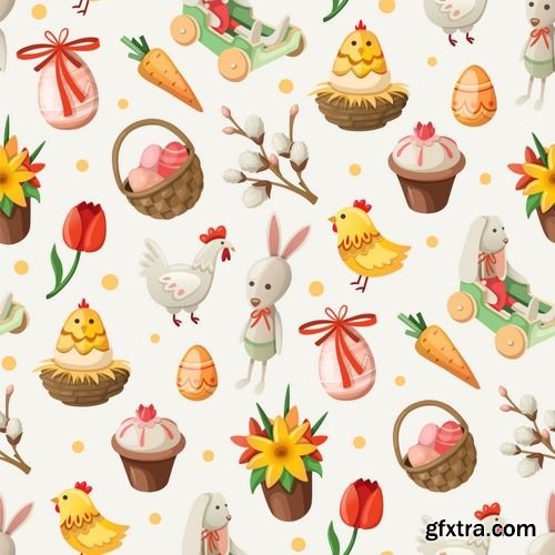 Vector - Happy Easter Seamless Pattern