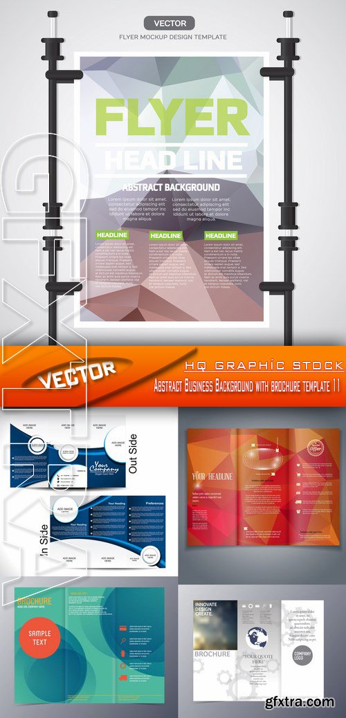 Stock Vector - Abstract Business Background with brochure template 11