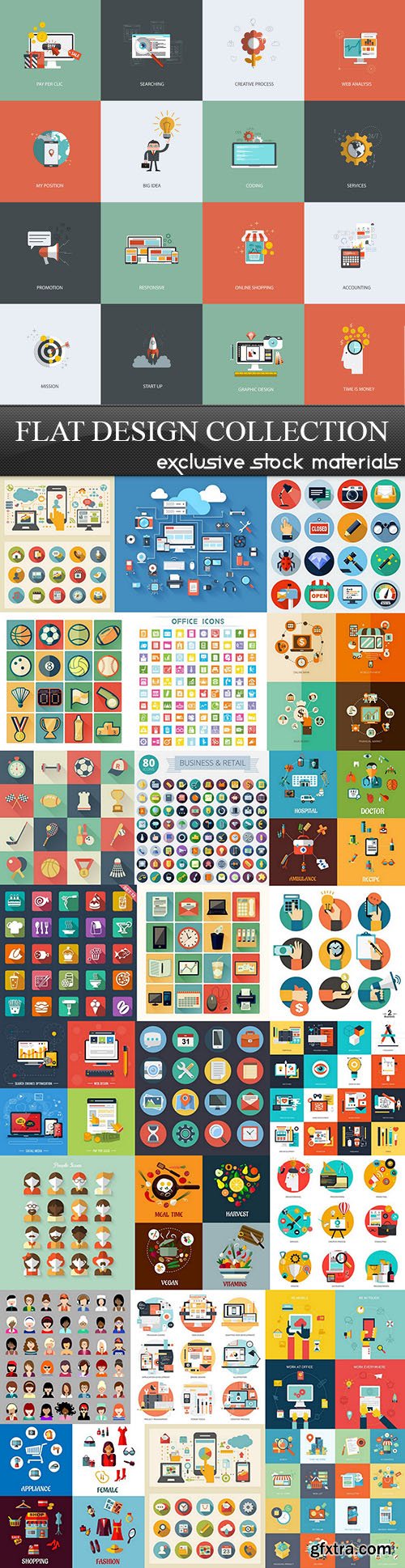 Flat Design Icon Elements 25xEPS