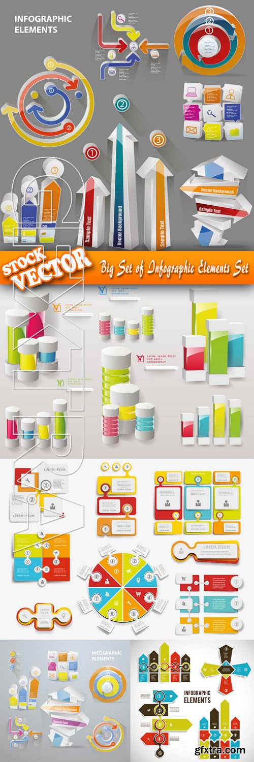 Stock Vector - Big Set of Infographic Elements