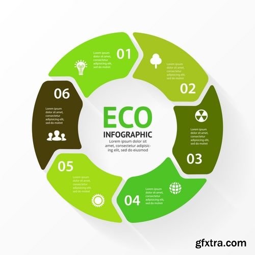 Vector Green Circle Arrows Eco Infographic