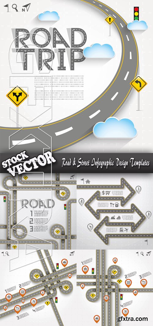 Stock Vector - Road & Street Infographic Design Templates