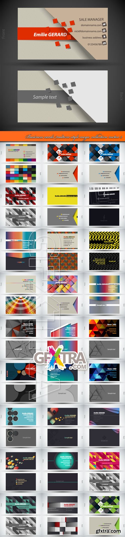 Business cards modern style mega collection vector 3