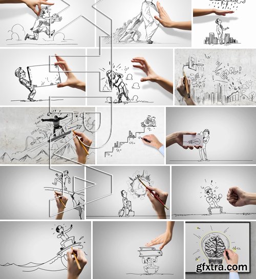 Stock Photos - Hand drawing image, 25xJPG