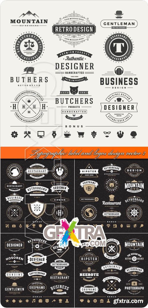 Typographic label and logos design vector 2