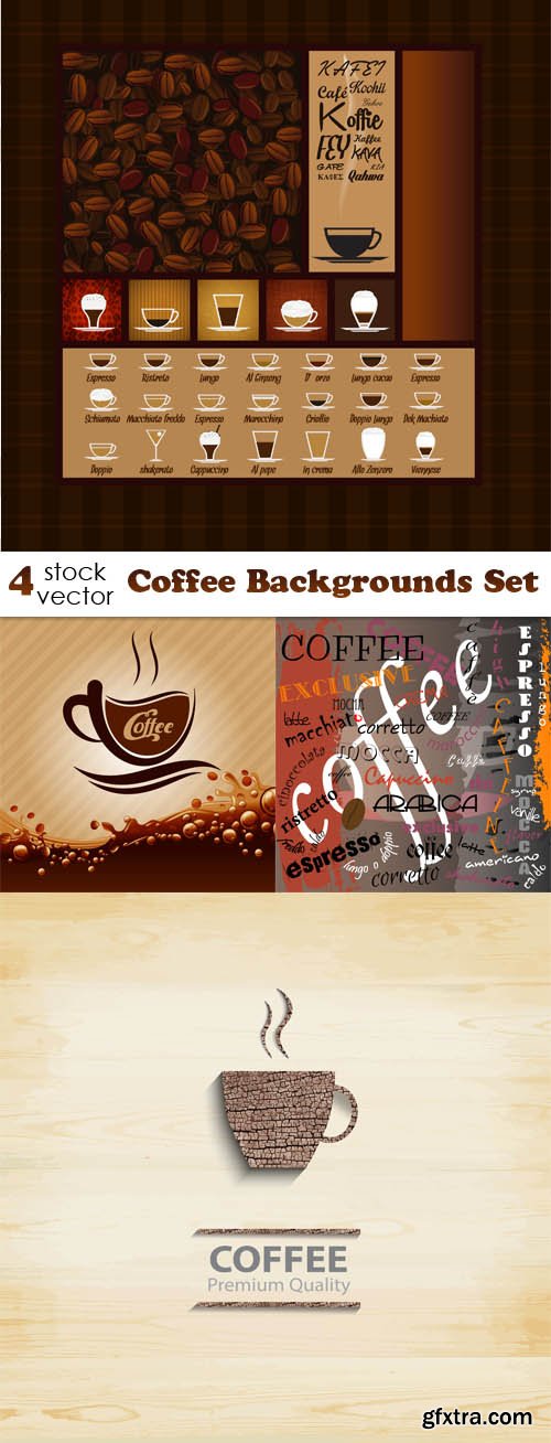 Vectors - Coffee Backgrounds Set