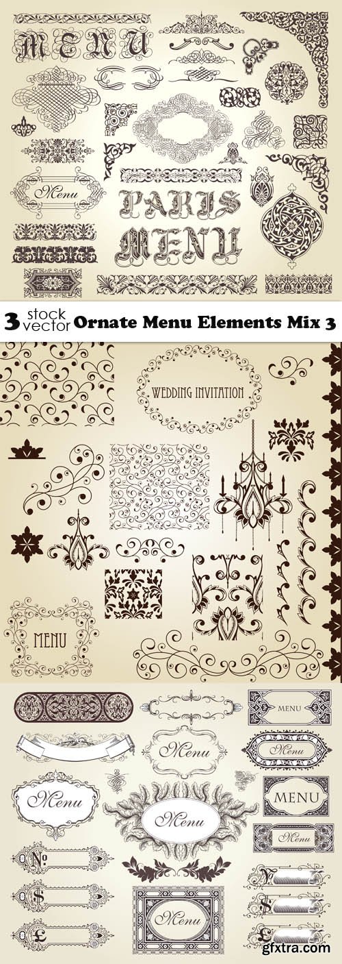 Vectors - Ornate Menu Elements Mix 3
