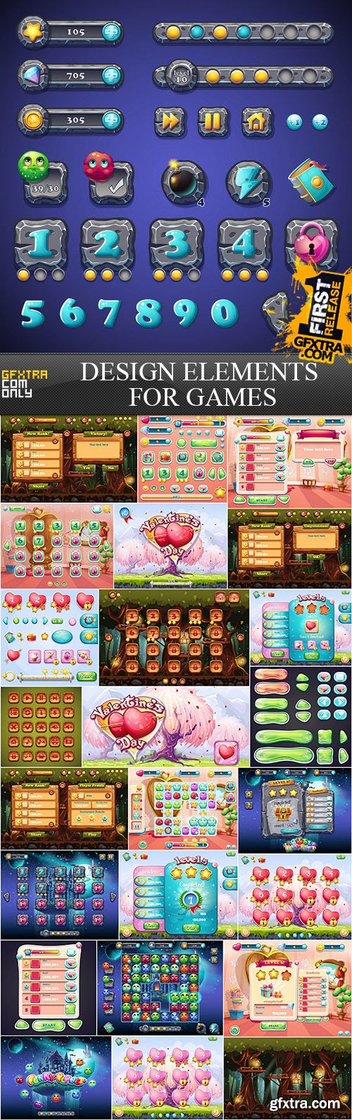 Design Elements for Games, 25xEPS Design Elements for Games, 25xEPS