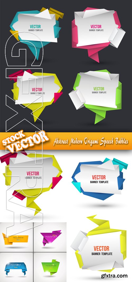 Stock Vector - Abstract Modern Origami Speech Bubbles