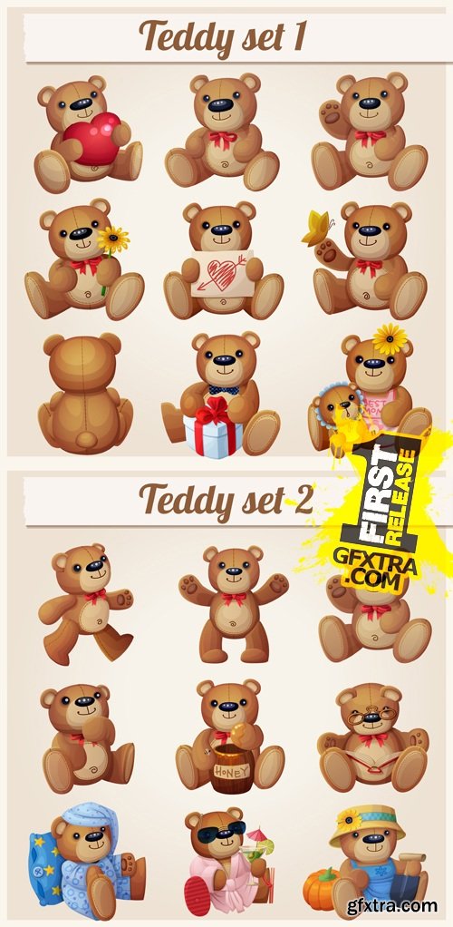 Teddy Bears Vector Set