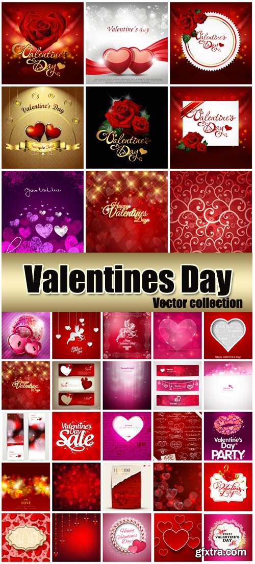 Valentine's Day Romantic Backgrounds, Hearts #36, 36xEPS