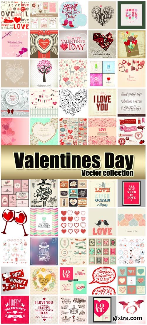 Valentine's Day Romantic Backgrounds, Hearts #38, 67xEPS
