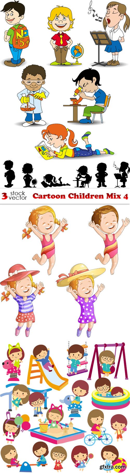Vectors - Cartoon Children Mix 4