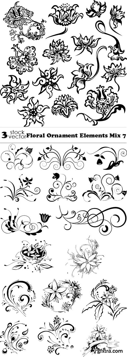 Vectors - Floral Ornament Elements Mix 7