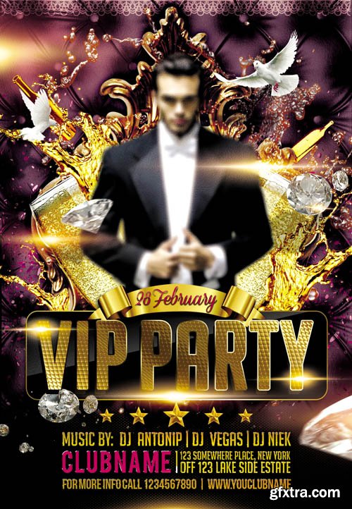 VIP Party 2 Flyer PSD Template