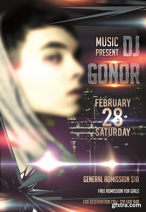 DJ GONOR &ndash; Club and Party Flyer PSD Template