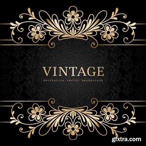 Stock Vector - Vintage Gold Frames, 25EPS