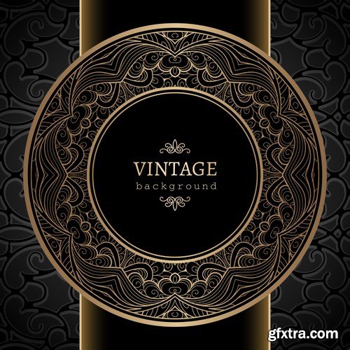 Stock Vector - Vintage Gold Frames, 25EPS