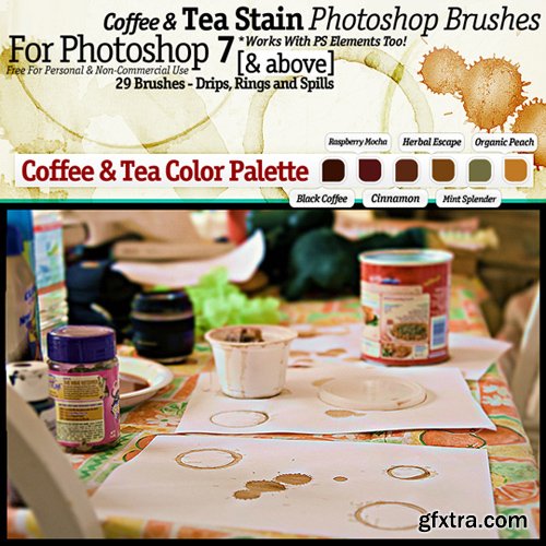 Photoshop Brushes - Coffee & Tea Stain