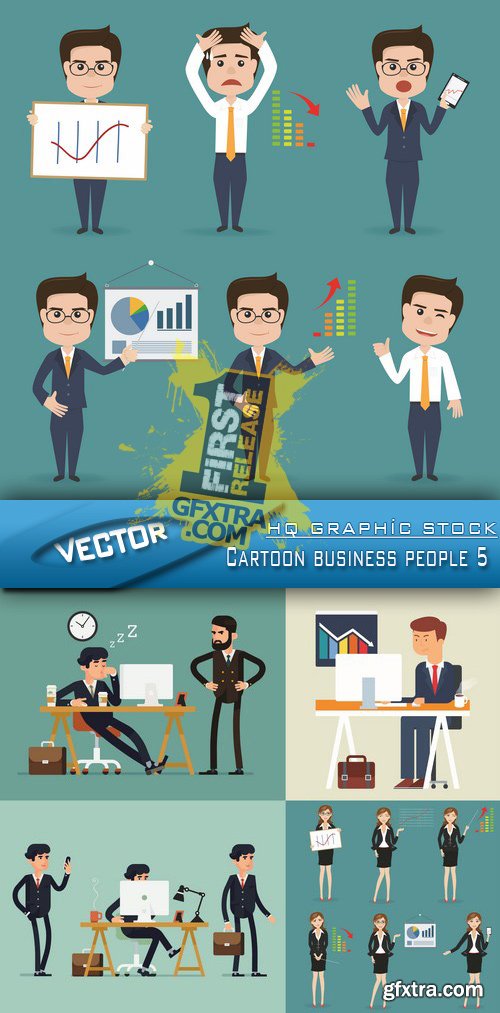 Stock Vector - Cartoon business people 5