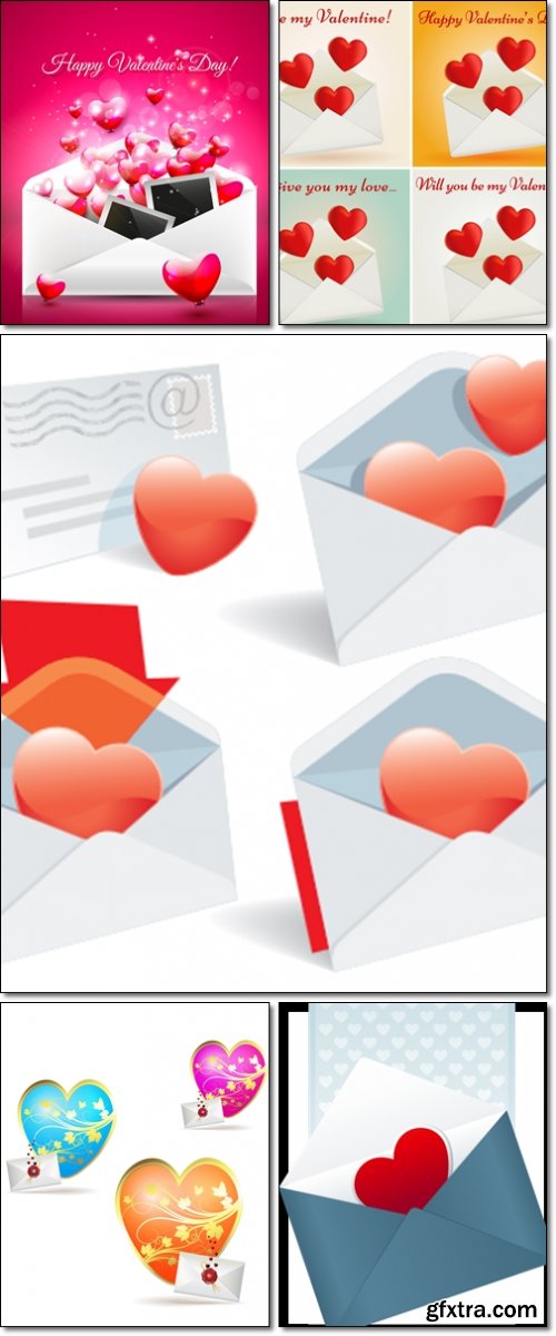 Valentine's Day greeting card, Love mail - Vector