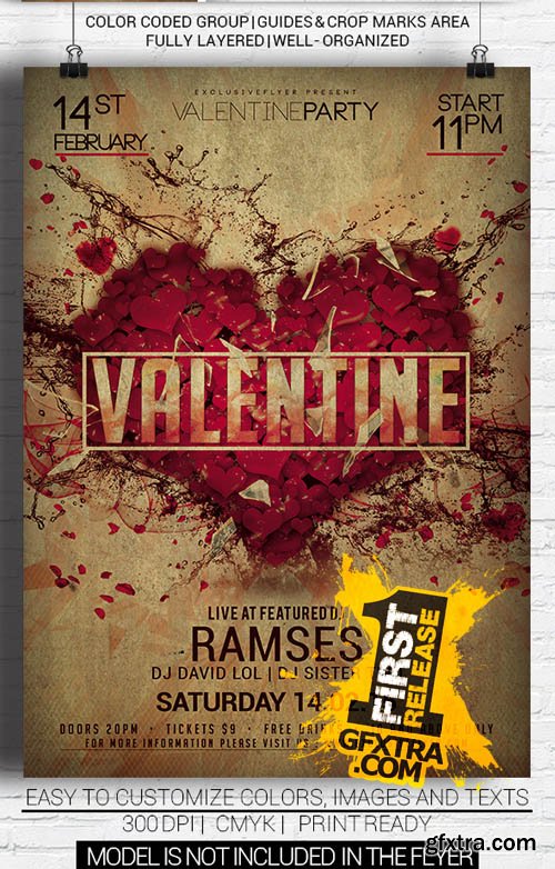 Valentine Party PSD - Flyer Template