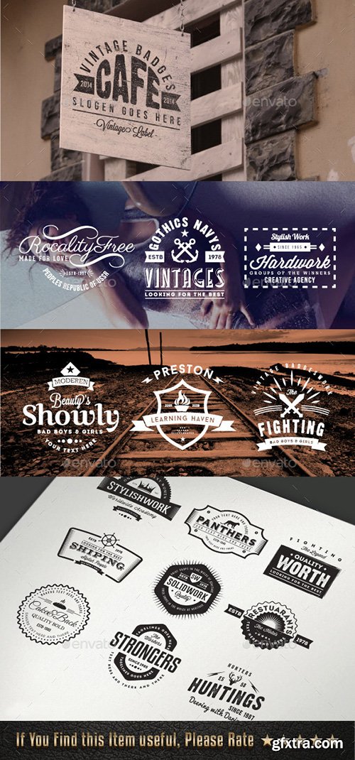 GraphicRiver 52 Vintage Style Badges Bundle 10132677