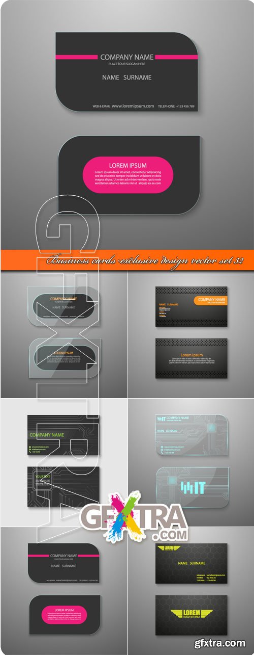 Business cards exclusive design vector set 32