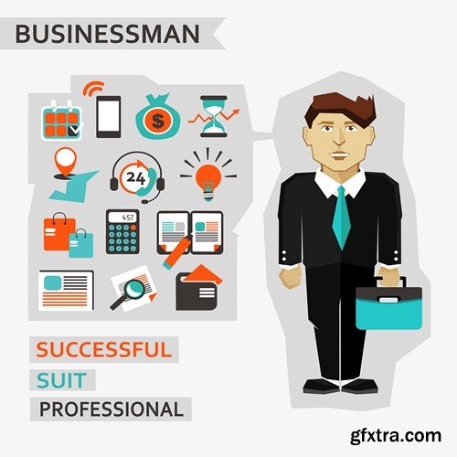 Flat Design - Icons Profession, 25xEPS