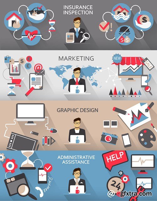 Flat Design - Icons Profession, 25xEPS