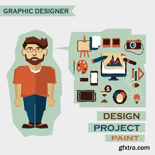 Flat Design - Icons Profession, 25xEPS
