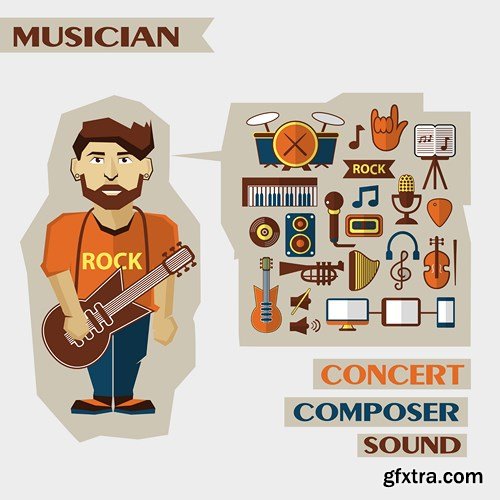 Flat Design - Icons Profession, 25xEPS