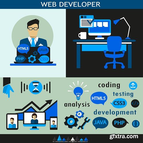 Flat Design - Icons Profession, 25xEPS