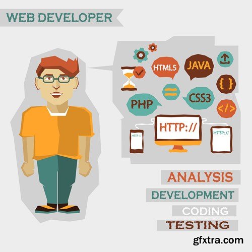 Flat Design - Icons Profession, 25xEPS