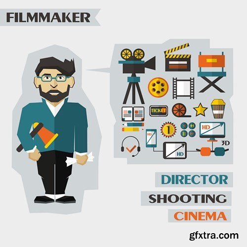 Flat Design - Icons Profession, 25xEPS