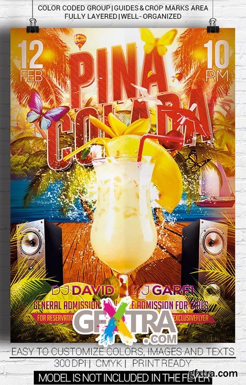 Pina Colada Konnekt Flyer Template Pina Colada Konnekt Flyer Template